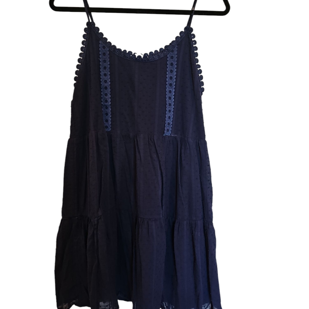 Navy Blue Sleeveless Baby Doll Dress